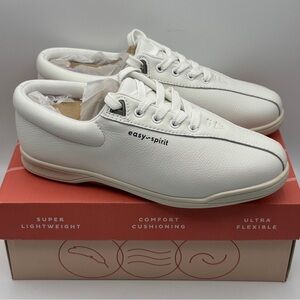 Easy Spirit ESAP1 White Leather Comfort Sneakers 7W